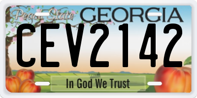 GA license plate CEV2142