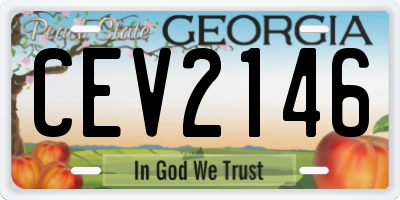 GA license plate CEV2146
