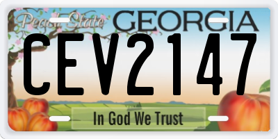 GA license plate CEV2147