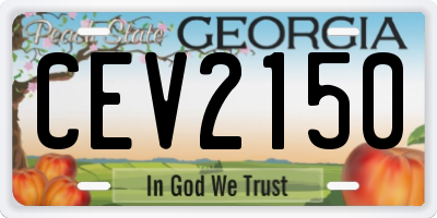 GA license plate CEV2150