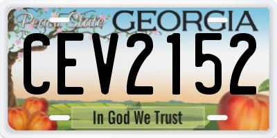 GA license plate CEV2152