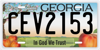 GA license plate CEV2153
