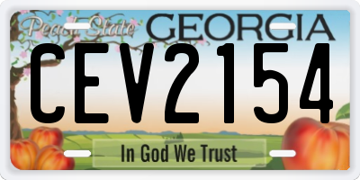 GA license plate CEV2154
