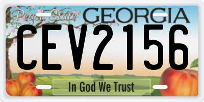 GA license plate CEV2156