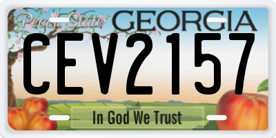 GA license plate CEV2157