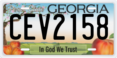 GA license plate CEV2158