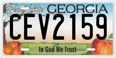 GA license plate CEV2159