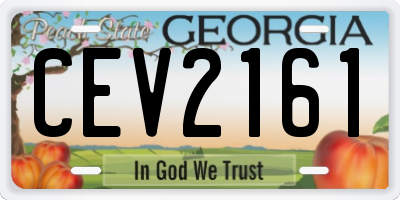 GA license plate CEV2161