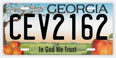 GA license plate CEV2162