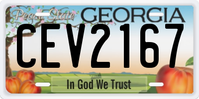 GA license plate CEV2167