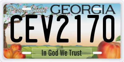 GA license plate CEV2170