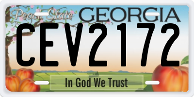 GA license plate CEV2172