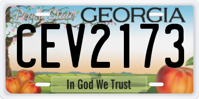 GA license plate CEV2173