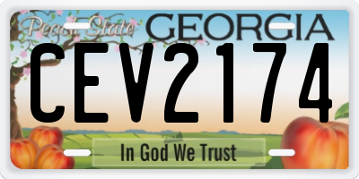 GA license plate CEV2174