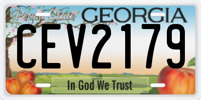 GA license plate CEV2179