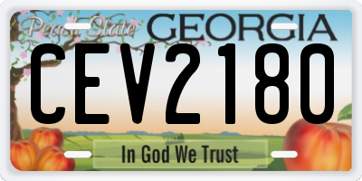 GA license plate CEV2180