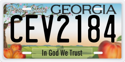 GA license plate CEV2184