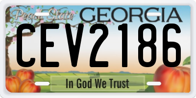 GA license plate CEV2186