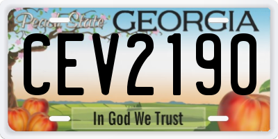 GA license plate CEV2190