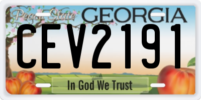 GA license plate CEV2191