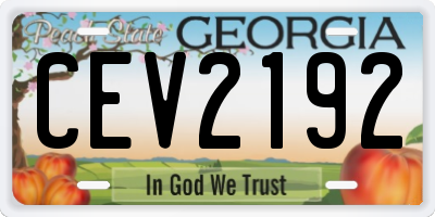 GA license plate CEV2192