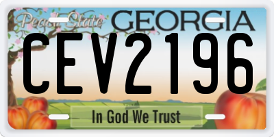 GA license plate CEV2196