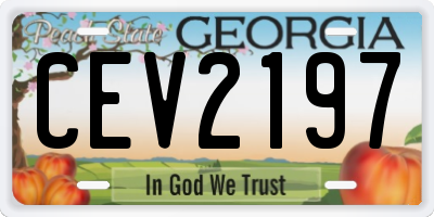 GA license plate CEV2197