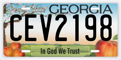 GA license plate CEV2198