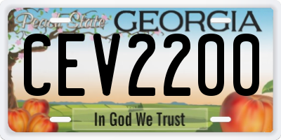 GA license plate CEV2200