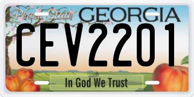 GA license plate CEV2201