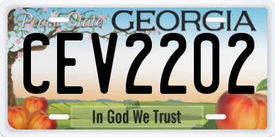 GA license plate CEV2202