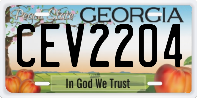 GA license plate CEV2204