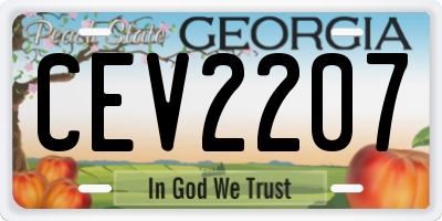 GA license plate CEV2207