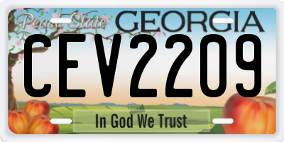 GA license plate CEV2209