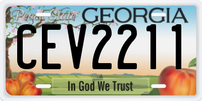 GA license plate CEV2211