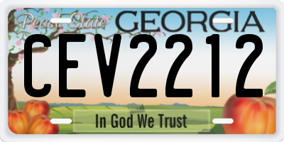 GA license plate CEV2212