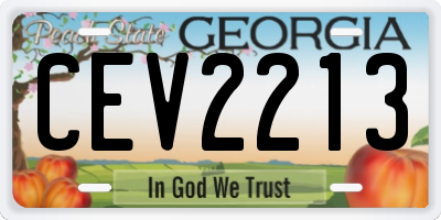 GA license plate CEV2213