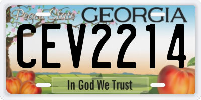 GA license plate CEV2214
