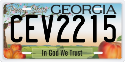 GA license plate CEV2215