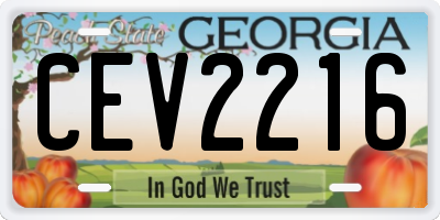 GA license plate CEV2216