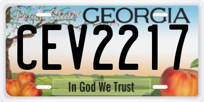 GA license plate CEV2217