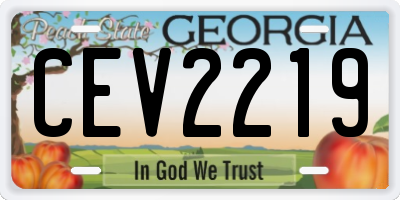 GA license plate CEV2219