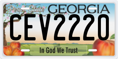 GA license plate CEV2220