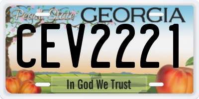 GA license plate CEV2221