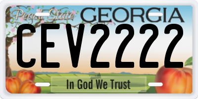 GA license plate CEV2222