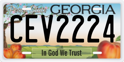 GA license plate CEV2224
