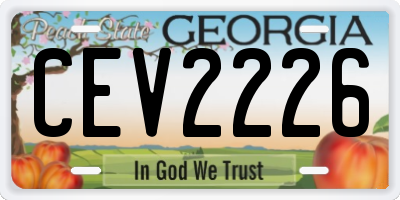GA license plate CEV2226