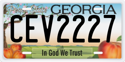 GA license plate CEV2227