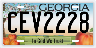 GA license plate CEV2228