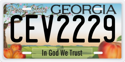 GA license plate CEV2229